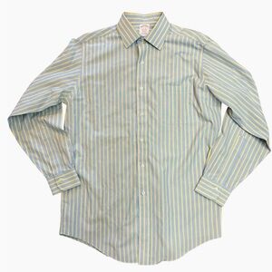 Brooks Brothers Striped Dress Shirt in Blue and Yellow